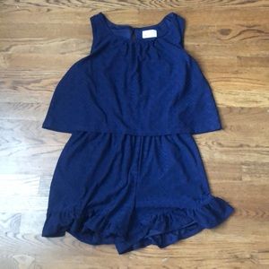 Justice Navy Blue 2 Layer Romper